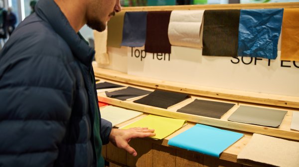 Exhibition of various fabrics at ISPO Munich 2024