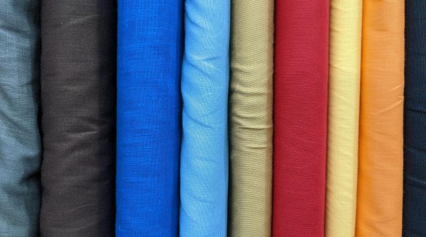 Fabric samples in different colors
