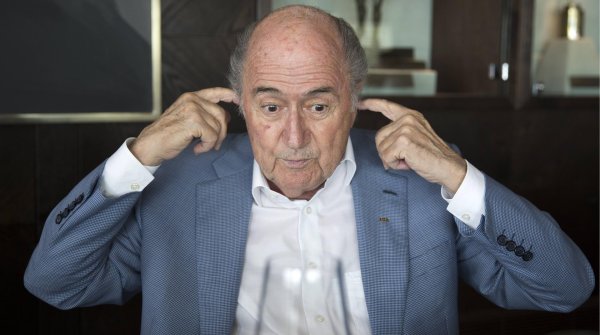 FIFA-Chef Sepp Blatter auf einer Pressekonferenz