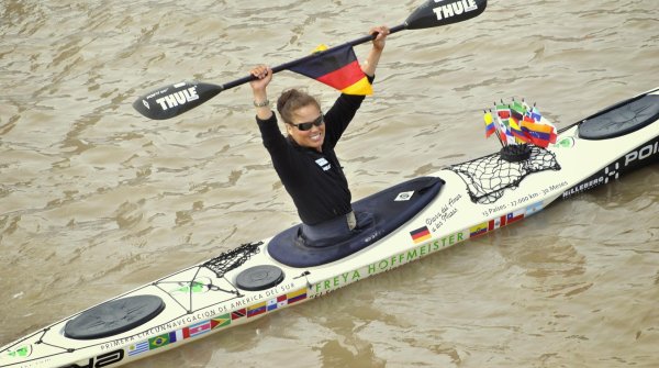 Geschafft: Als erster Mensch ist Freya Hoffmeister einmal um ganz Südamerika gepaddelt.