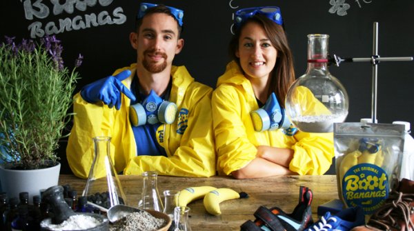 The founders of Boot Bananas: Alexandra Bowers and Philip Osband from England.