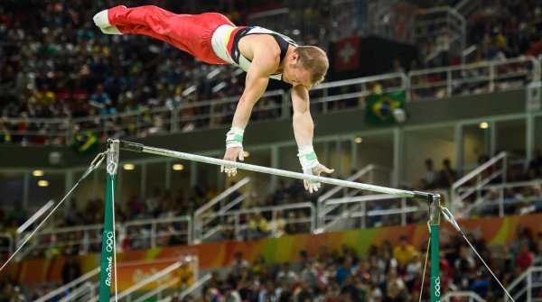 Fabian Hambüchen gets the gold medal on the high bar at his last appearance as an Olympic gymnast.