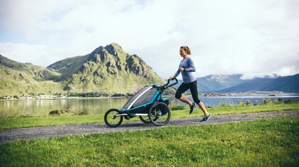 Laufen mit Kinderwagen: Ingalena Heuck mit dem Sportbuggy.