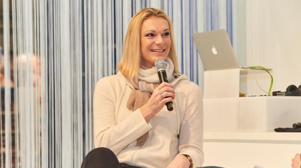 Maria Höfl-Riesch presenting her new book at ISPO MUNICH 2017.