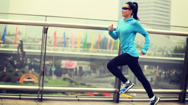 Woman symbolically runs towards trademark rights