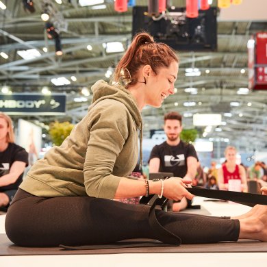 Blackroll meets Yoga with Sinah Diepold,Claudio Trento and the Basefive-Team at ISPO Munich 2021