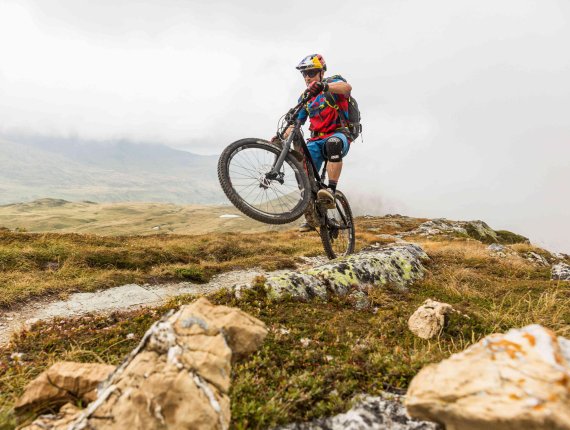 René Wildhaber plays with his e-bike