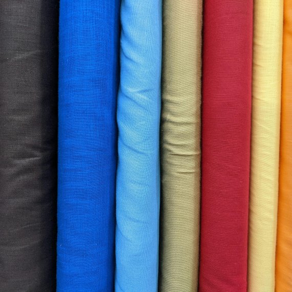 Fabric samples in different colors