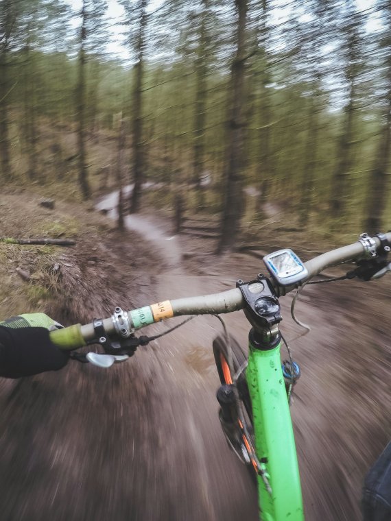 POV : cycliste dans la forêt