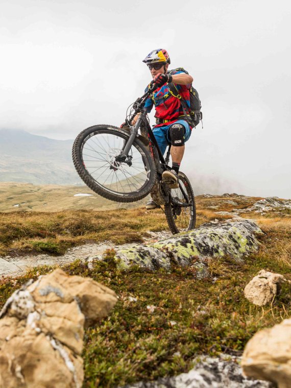 René Wildhaber plays with his e-bike