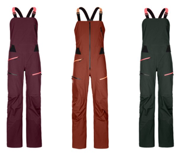 Ortovox 3L DEEP SHELL BIB PANTS functional, comfortable freeride and backcountry bib pants