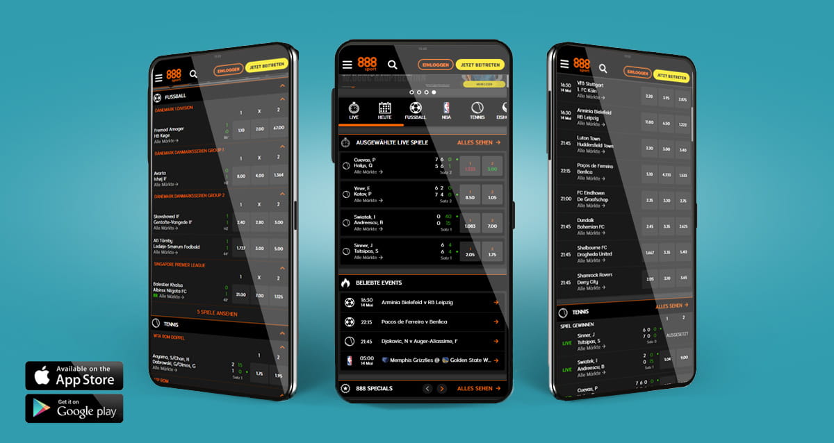 Die mobile 888sport Sportwetten App