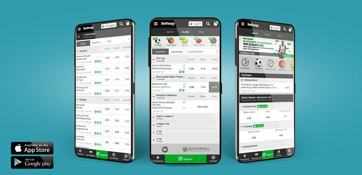 Die mobile Betway Sportwetten App