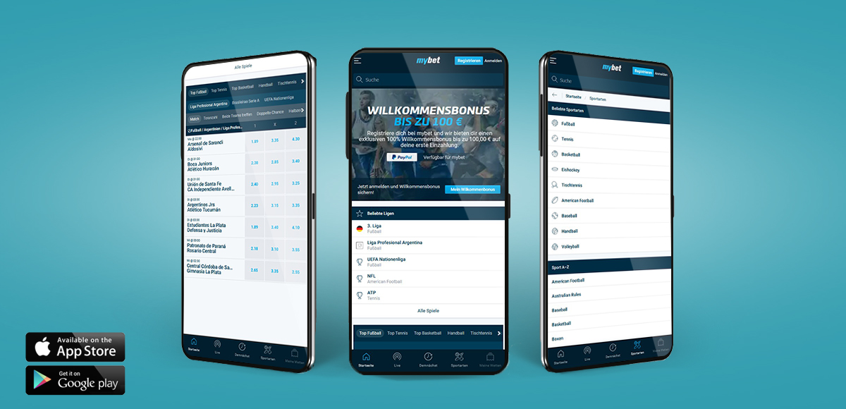 Die mobile mybet Sportwetten App