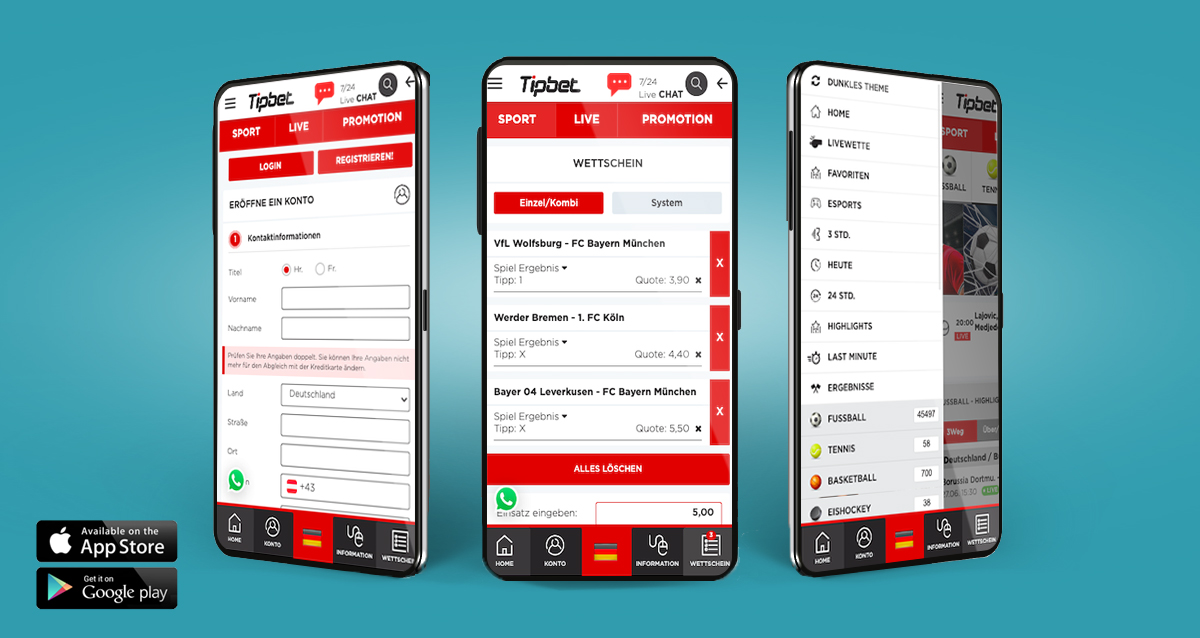 Die mobile Tipbet Sportwetten App