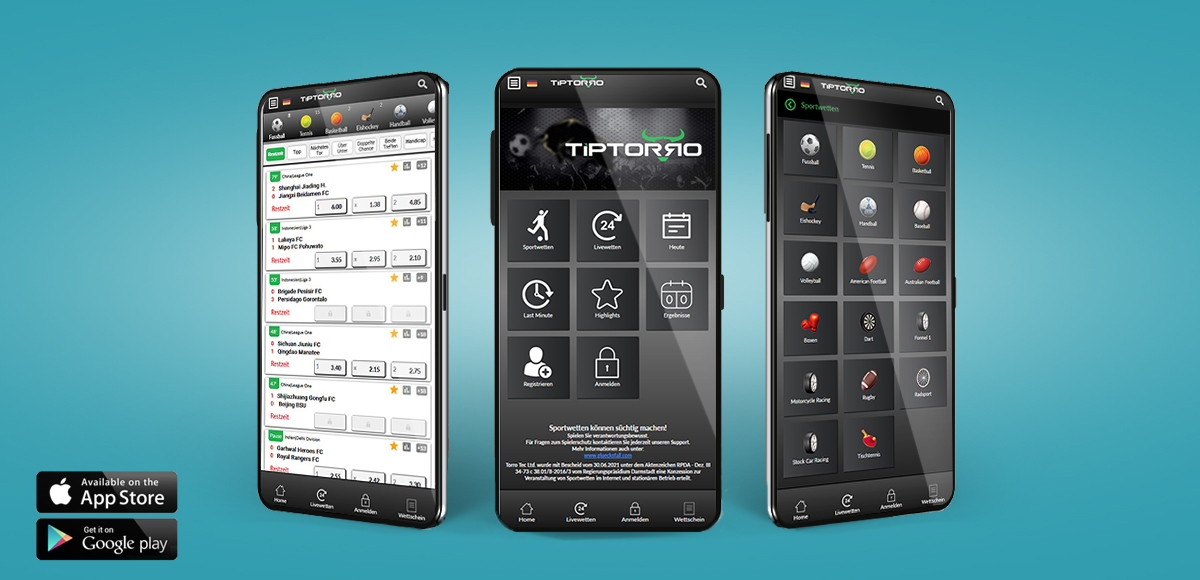 Die mobile Tiptorro Sportwetten App