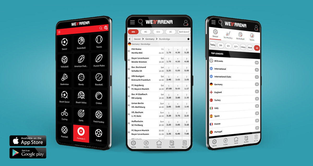 Die mobile Wettarena Sportwetten App